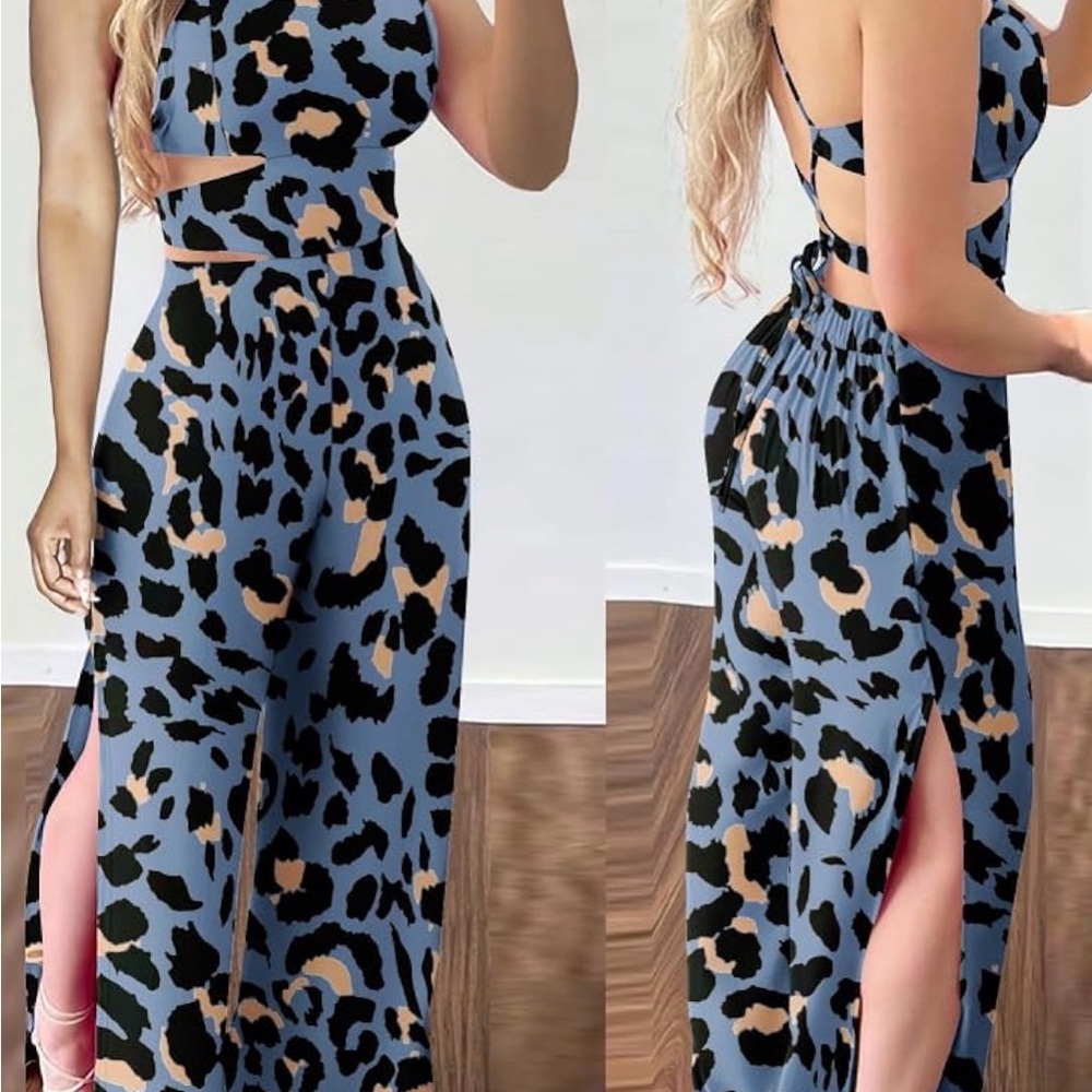 Leopard Print Cutout Maxi Dress